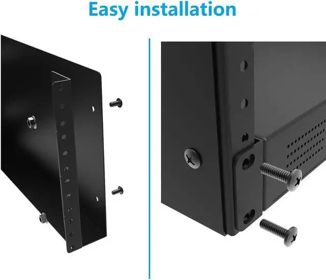 Alt view image 5 of 5 - JINGCHENGMEI 4U Wall Mount Patch Panel Bracket- 14 inches Deep Network Rack for Network Switches, Patch Panel, Shallow Networking and IT Equipment, (4U)
