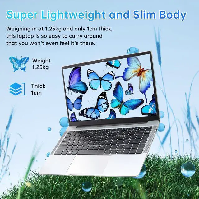 Alt view image 4 of 5 - BINTEC 14 inch Ultrabook Laptop, 8 GB RAM 128 GB ROM SSD Windows 11 pro, 1920 x 1080 Pixels, Celeron J4105 (up to 2.5 GHz), Dual WiFi, 2xUSB 3.0, Office 2019