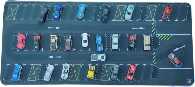 Alt view image 3 of 5 - Generic 1/64 Scale Non-Slip Parking Mouse Pad Car Diorama, Rollable Desktop Play Mat for Model Vehicle (PAD_001), XX-Large