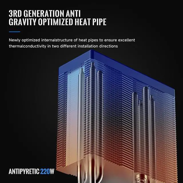 Alt view image 5 of 5 - Jungle Leopard AF401 Digital ARGB CPU Cooler, 4 Heat Pipe Direct Touch Process, HDB Bearing 120mm PWM ARGB Fan Air Cooler 220W TDP, Suitable for AMD AM4/AM5 & Intel LGA 1700/1200/115X