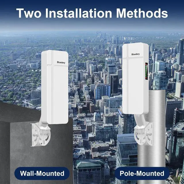Alt view image 5 of 5 - Point to Point Wireless Bridge with Mount for Starlink Internet, 3KM Outdoor 5.8G Network WiFi Bridges Extender CPE Access Point with 16DBi Antenna 100mbps / 1Gbps LAN Port 24V PoE Injector 2-Pack