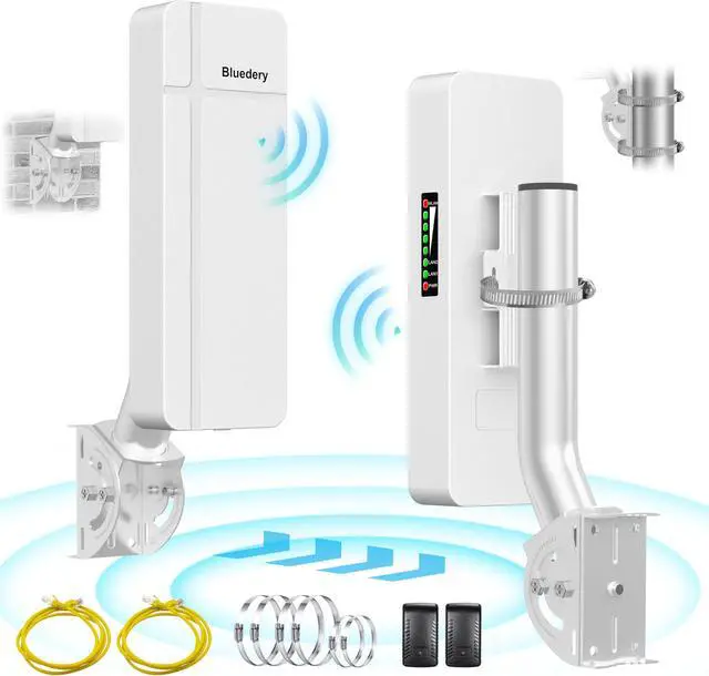 Main image of Point to Point Wireless Bridge with Mount for Starlink Internet, 3KM Outdoor 5.8G Network WiFi Bridges Extender CPE Access Point with 16DBi Antenna 100mbps / 1Gbps LAN Port 24V PoE Injector 2-Pack
