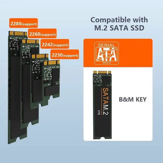 Alt view image 2 of 5 - MAIWO SATA M.2 SSD Duplicator, SATA M.2 to Type C Hard Drive Docking Station, for B+M Key M.2 SSD, Support Offline Clone Copy Function (K3016S G1)