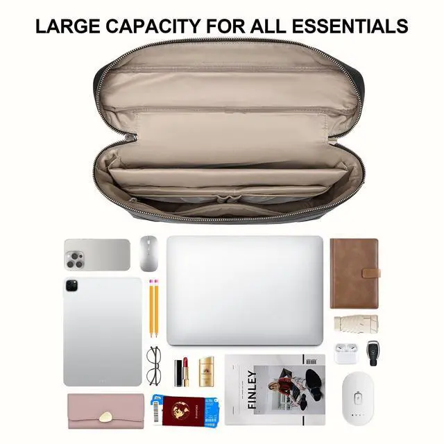 Alt view image 2 of 5 - BOSTANTEN Laptop Bag for Women Work Tote Bag Leather Briefcase Messenger Bag for Bussiness Trip/Office,Fits for MacBook Pro 16 Inch, HP 15.6 Inch