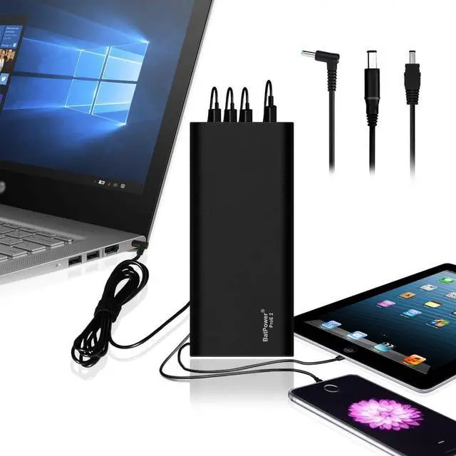 Alt view image 2 of 5 - BatPower EX10H 148Wh Laptop External Battery Compatible with HP Pavilion Envy Spectre Split Slatebook Chromebook Streambook EliteBook Notebook Power Bank Portable Charger USB QC for Tablet Smartphone