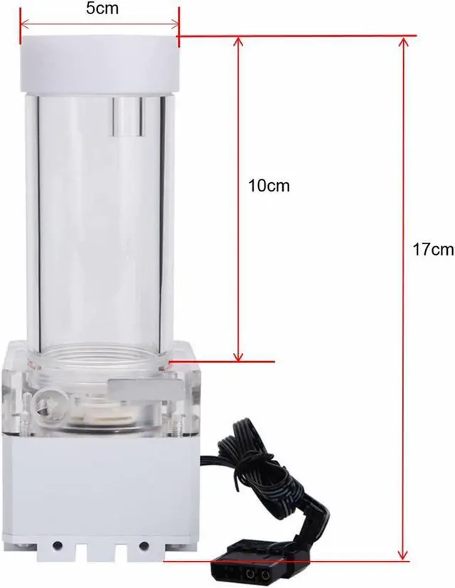 Alt view image 3 of 5 - Bewinner 800L/H Mini Water Cooling Pump 0.7A 7V 12cm/ 4.72in, 17cm/ 6.69in Computer Pump 4 Meters Pump Head Fast Heat Dissipation Multi-Level Cool Water Pump(17cm White)