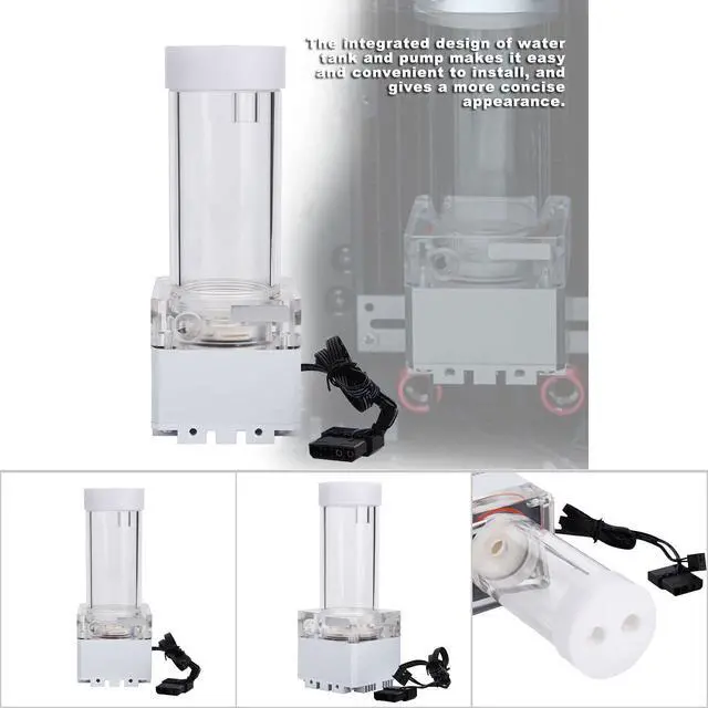 Alt view image 2 of 5 - Bewinner 800L/H Mini Water Cooling Pump 0.7A 7V 12cm/ 4.72in, 17cm/ 6.69in Computer Pump 4 Meters Pump Head Fast Heat Dissipation Multi-Level Cool Water Pump(17cm White)