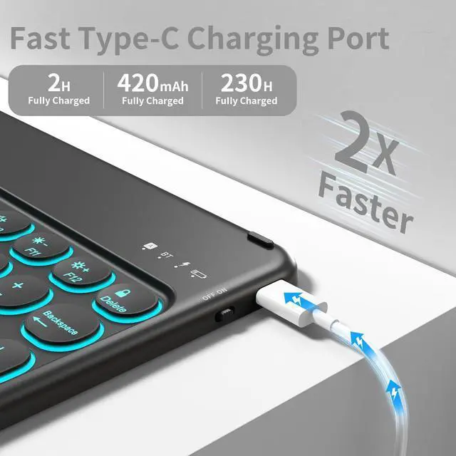 Alt view image 4 of 5 - BQDIYOO Keyboard Case for iPad 9th/8th/7th Generation(2021/2020/2019) Detachable Wireless Bluetooth Keyboard Case for 10.2 inch iPad 9/8/7 Cover with Pencil Holder Auto Wake/Sleep, Black