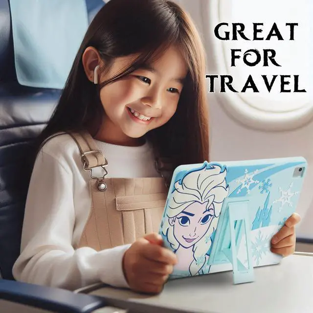 Alt view image 3 of 5 - Disney Frozen Kids Case for iPad - 9th Generation iPad Case, iPad 8th Generation Case, iPad 7th Generation Case - 10.2 Case 2019/2020/2021 - Tablet Cover with Stand, Shockproof Silicone Protector