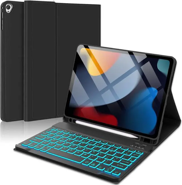 Main image of KVAGO Keyboard Case for iPad 10.2" - iPad 9th 8th 7th Generation Case with Keyboard, Backlit Detachable Bluetooth Keyboard, Folio Case for iPad Air 3rd Gen/iPad Pro 10.5" with Pencil Holder, Black