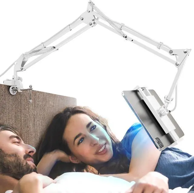 Main image of CACENCAN Foldable Tablet Stand, Tablet Mount Adjustable for Bed,Universal Flexible Tablet Holder with 360 Degree Rotation for iPad/iPhoneX/iPad Pro/N-Switch,or Other 4.5~13.5 Inches Devices (White)