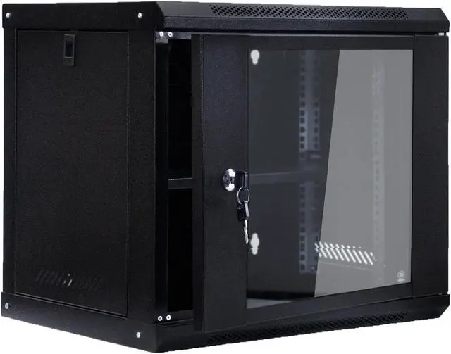 Main image of CHEALON 9U-01 Wall Mount Network Rack for 19 Inch Equipment 17 Inch Deep Server Rack Glass Locking Door