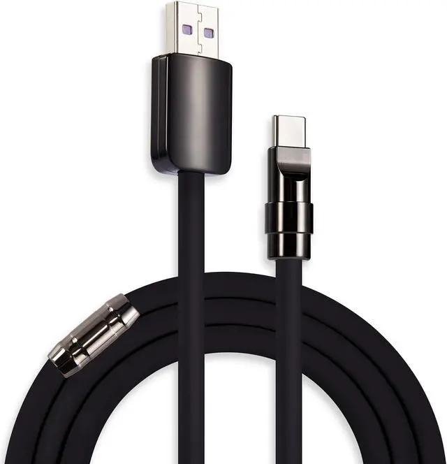 Main image of chubbycable Black Chubby - Special Black Samurai Edition Silicone Fast Charging USB-C Cable Phones Tablets Type C Charger Cord Durable Power Bank Cable, Black Plus, USB A to Type C, 13.1FT
