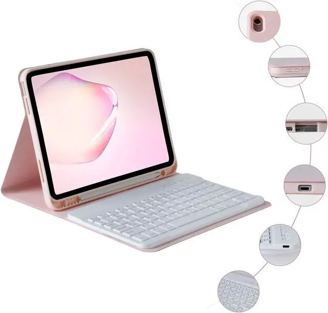 Alt view image 3 of 5 - BQSS for iPad 10th Generation Keyboard Case 10.9"2022 & Stylus Pen for iPad 10th/9th/8th/7th/6th Gen