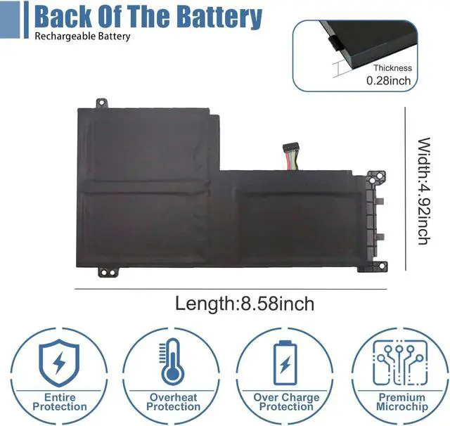 Alt view image 4 of 5 - VANPIR L19L3PF2 Laptop Battery Replacement for Lenovo Ideapad 5-15ARE05 5-15IIL05 Series Notebook L19L4PF1 L19C3PF4 L19C3PF5 L19C4PF1 L19M3PF6 L19D3PF3 11.55V 57Wh 4770mAh