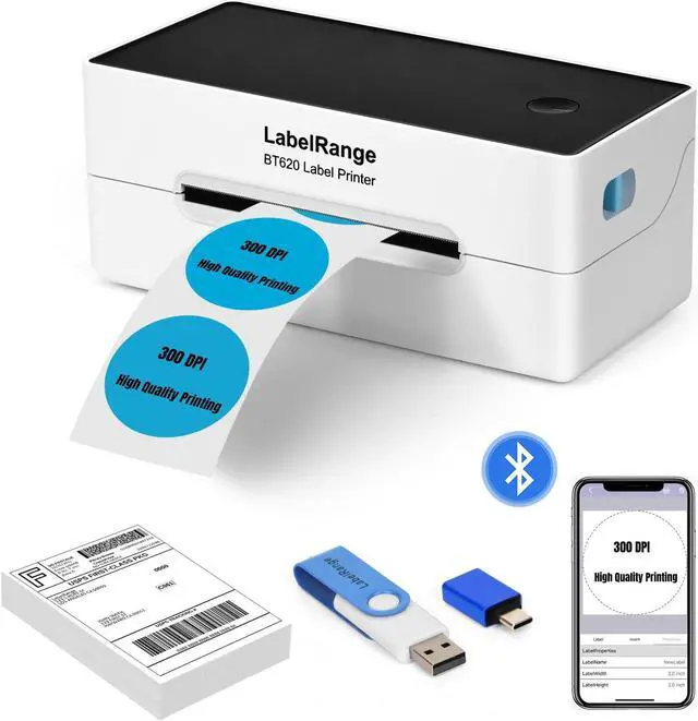Alt view image 2 of 5 - BT620 Label Printer with 750 Sheets 2'' Circle Thermal Labels