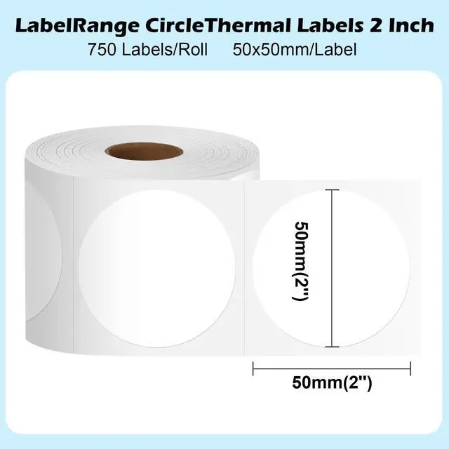 Alt view image 4 of 5 - BT620 Label Printer with 750 Sheets 2'' Circle Thermal Labels