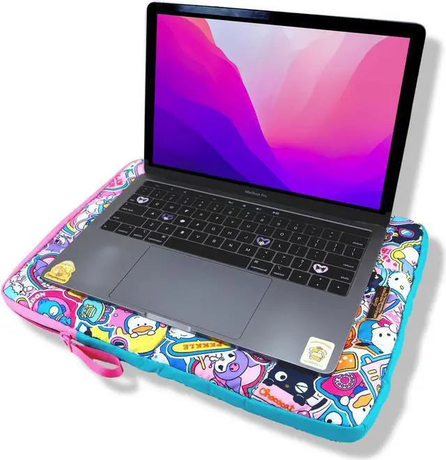 Alt view image 2 of 5 - Sonix x Sanrio | Puffy Laptop Sleeve | 15-16 Inch, Quilted Pillow Puffer Laptop Carrying Case, Computer Sleeve | Hello Kitty & Friends Stickers