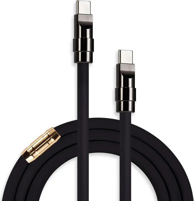 Main image of chubbycable Black Chubby - Special Black Samurai Edition Silicone Fast Charging USB-C Cable Phones Tablets Type C Charger Cord Durable Power Bank Cable, Gold Plus, Type C to Type C, 4.9FT