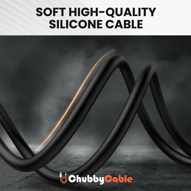 Alt view image 5 of 5 - chubbycable Black Chubby - Special Black Samurai Edition Silicone Fast Charging USB-C Cable Phones Tablets Type C Charger Cord Durable Power Bank Cable, Gold Plus, Type C to Type C, 4.9FT