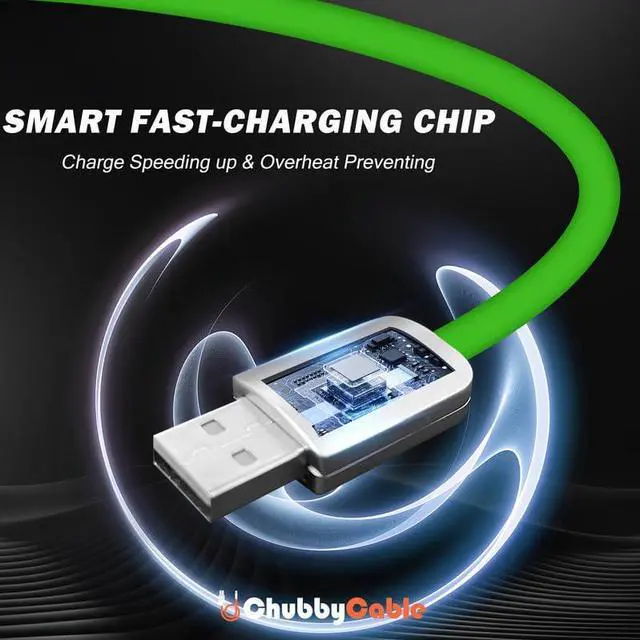 Alt view image 4 of 5 - chubbycable Couple Chubby - 2-Pack 240W USB C Cable Extra Thick Silicone Fast Charging Cable for iPhone 15 16 Series, iPad, MacBook and More, Pink+Green, Type-C to Type-C, 9.8FT