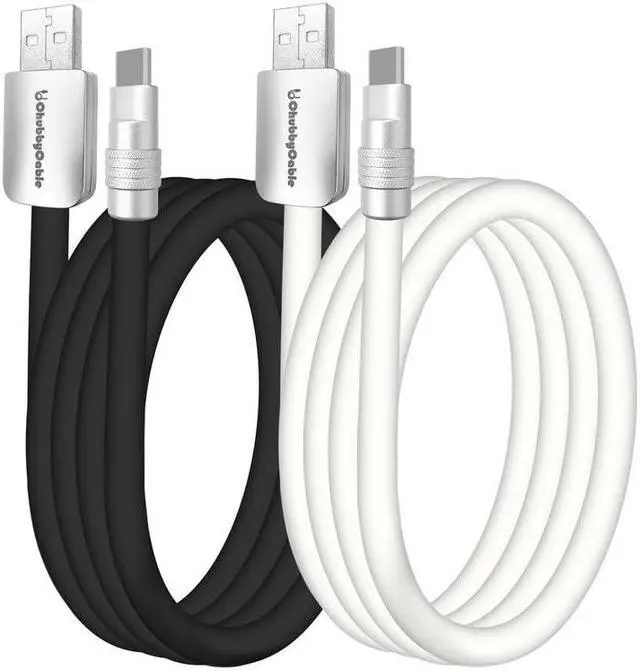 Main image of chubbycable Couple Chubby - 2-Pack 240W USB C Cable Extra Thick Silicone Fast Charging Cable for iPhone 15 16 Series, iPad, MacBook and More, Black+White, USB-A to Type-C, 3.3FT