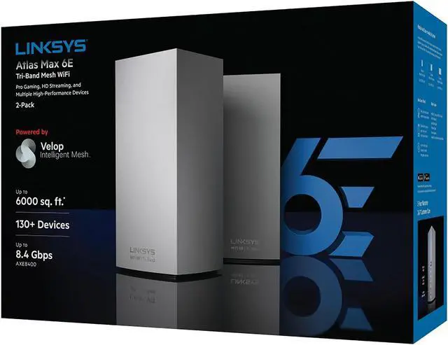 Main image of Linksys MX8502 Atlas Max 6E Tri-Band Mesh Wi-Fi 6E System (2 Pack)