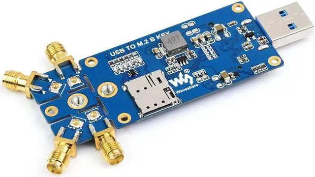 Alt view image 3 of 5 - 5G DONGLE Module Support SIMCom & Quectel 5G Module, Quad Antennas, Aluminum Alloy Heatsink, M.2 to USB 3.1 Port