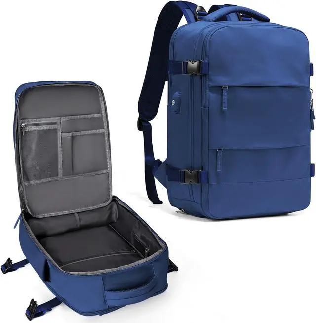 Main image of coowoz Large Travel Backpack For Women Men,Carry On Backpack Flight Approved,Hiking Backpack Outdoor Rucksack Casual Daypack Travel Bag Essentials Personal Item Backpack (Royal Blue L)