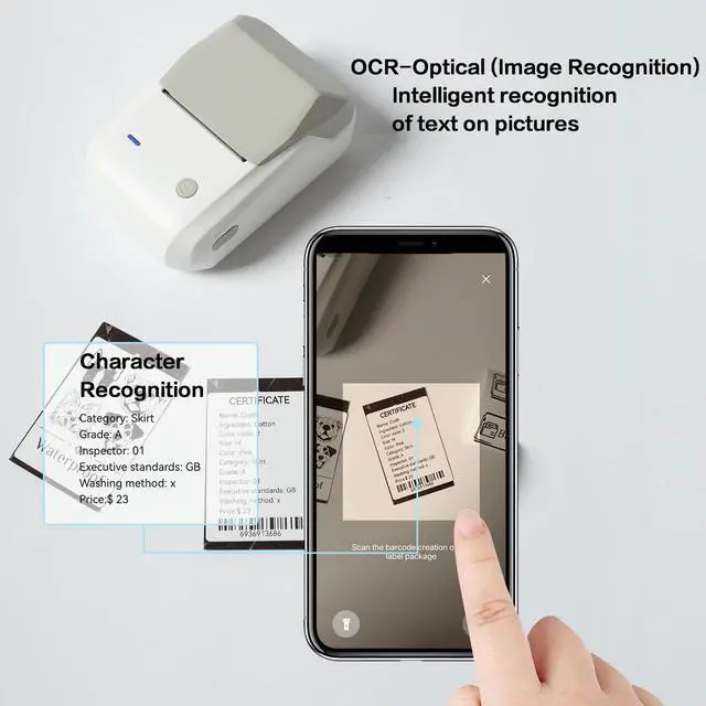 Alt view image 5 of 5 - LMASBLTER Gray Barcode Label Printer B1 Portable Bluetooth Thermal Mini Label Maker Printer Apply to Labeling, Office, Cable, Retail, Barcode+2 Rolls Colorful Square Label Maker Tape