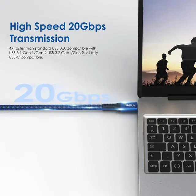 Alt view image 2 of 5 - Thunderbolt 4 Cable 15FT Compatible, 1.6FT 2.3FT 3.3FT 4FT 5FT 6.6FT 10FT, 240W, 20Gbps, 4K 60Hz, USB 4 USB C Cable for MacBook Pro/Air, SSD, Dell XPS HP, iPhone 17, SSD, Mac mini M4 Pro