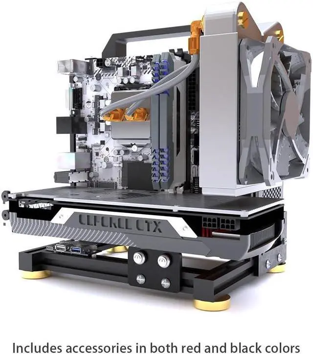 Alt view image 2 of 5 - DIY Aluminium Pc Open Case Computer Chassis Test Bench Support Water Cooling Support Server Chassis Support Itx Matx ATX Eatx (1.ITX)