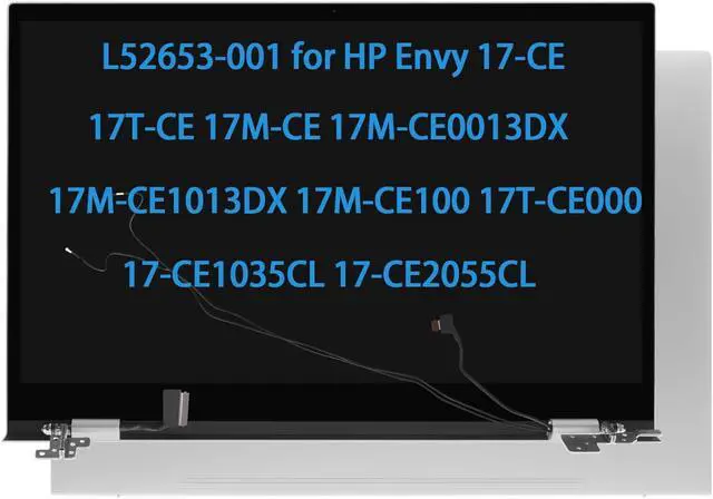 Main image of L52653-001 Screen Replacement for HP Envy 17-CE 17T-CE 17M-CE 17M-CE0013DX 17M-CE1013DX 17M-CE100 17T-CE000 17-CE1035CL 17-CE2055CL LCD Touch Screen Display + Digitizer + Back Cover+ Hinge