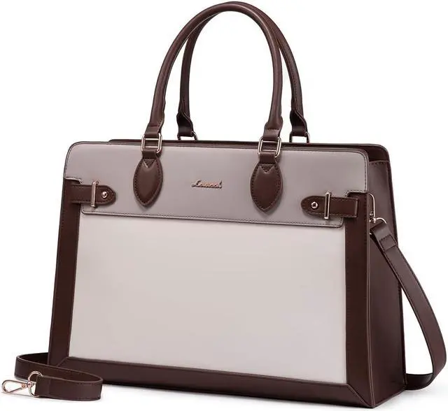 Main image of LOVEVOOK Laptop Bag for Women, 15.6 Inch Large PU Leather Tote Bag, Professional Teacher Work Bag, Waterproof Business Computer Briefcase, Shoulder Tote Purse for Office
