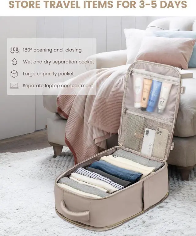 Alt view image 5 of 5 - LOVEVOOK Travel Backpack For Women,40L Carry On Backpack Flight Approved,TSA Personal Item Travel Bag Fits 17 Inch Laptop,Business Weekender Overnight Daypack with 3 Packing Cubes