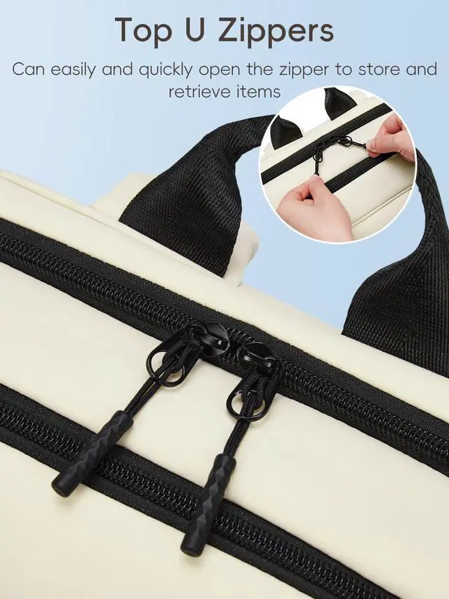 Alt view image 4 of 5 - CLUCI Lightweight Travel Backpack Carry on Flight Approved, Puffy Gym Backpack with Shoe Compartment, Personal Item Travel Bag, 15.6 inch Laptop Backpack for Weekender Business