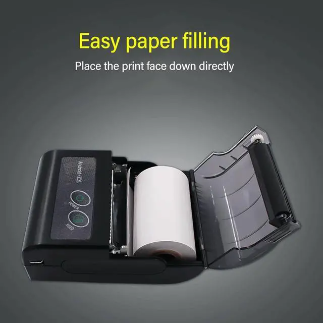 Alt view image 2 of 5 - Depisuta Bluetooth Receipt Printer, Portable Pocket Thermal Receipt Printer, 58mm POS Printer for Small Business, USB Mobile Bill Ticket Printer for Android, Windows, PC,