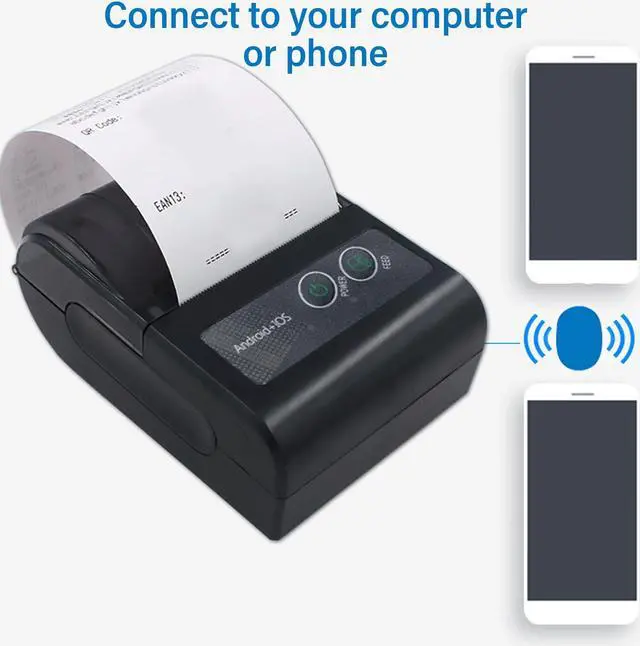 Alt view image 4 of 5 - Depisuta Bluetooth Receipt Printer, Portable Pocket Thermal Receipt Printer, 58mm POS Printer for Small Business, USB Mobile Bill Ticket Printer for Android, Windows, PC,