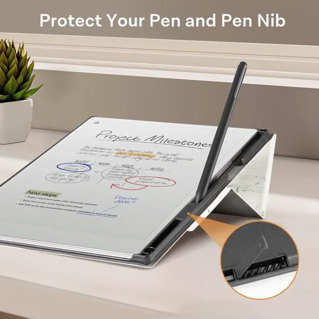 Alt view image 4 of 5 - CoBak Case for Remarkable Paper Pro-with Pen Holder, Nib Storage, Ergonomic Design for Enhanced Writing Comfort - The Perfect Choice for Remarkable Paper Pro Case with Pen Holder(Sunflower)