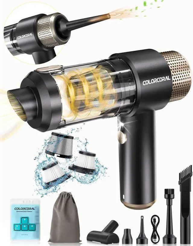 Alt view image 3 of 5 - COLORCORAL Mini Vacuum Cleaner and 2Pack Cleaning Gel Universal Dust Cleaner for Car Vent Keyboard