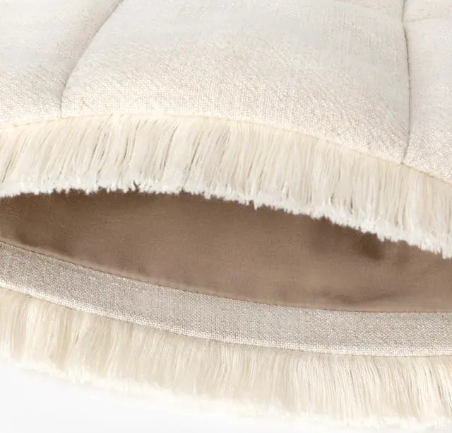 Alt view image 5 of 5 - Comfyable Puffy Laptop Sleeve 16 15 14 13 Inch for Women, Compatible with MacBook Air 2025 & MacBook Pro M4 M3 2024, Quilted Linen Soft Puffer Case with Fringe for Computer, Natural Linen