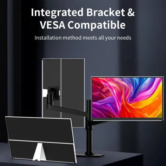 Alt view image 5 of 5 - Portable Monitor 4k 18.4 Touchscreen,3840 x 2160 10bitsAnti-Glare,Optical Bonding,MPP Stylus Pen Compatible,Laptop External Screen HDR Eye Care Gaming Computer Display for Laptop