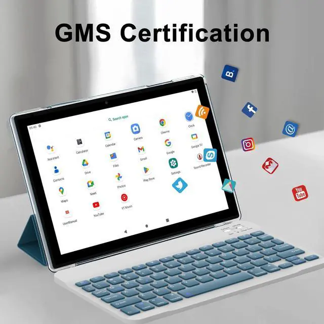 Alt view image 2 of 5 - CUPEISI Android 15 Tablet 10.1 Inch 2 in 1 Tablets with Keyboard/Mouse/Case/Stylus, 8GB RAM+64GB ROM (Max 1TB), 1.8Ghz Quad-core Processor, 1280 * 800 IPS HD Touch Screen, 2.4G/5G Wifi6 BT 5.0 Tablet