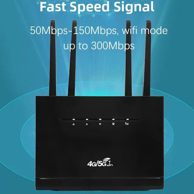 Alt view image 5 of 5 - Generic 4G LTE Wireless Router, 802.11b/g/n,4 Gigabit LAN Ports, Mobile WiFi Hotspot Router with SIM Card Slot for Wireless Internet, Gigabit, Supports Guest WiFi, Generics1r38wy4au