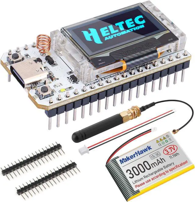Main image of ESP32 LoRa V3 Module Board with 3000mAh Battery Set - with 863-928MHz Antenna and SX1262 LoRa V3 Devices for Meshtastic Arduino LoRawan IOT