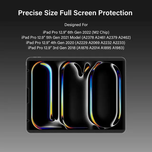 Alt view image 3 of 5 - Magnetic Privacy Screen Protector Compatible with iPad Pro 12.9" 2022-2018 (6th/5th/4th/3rd Gen), Easy Install Shield Anti Glare Blue Light Filter, Horizontal and Vertical Black Security Film