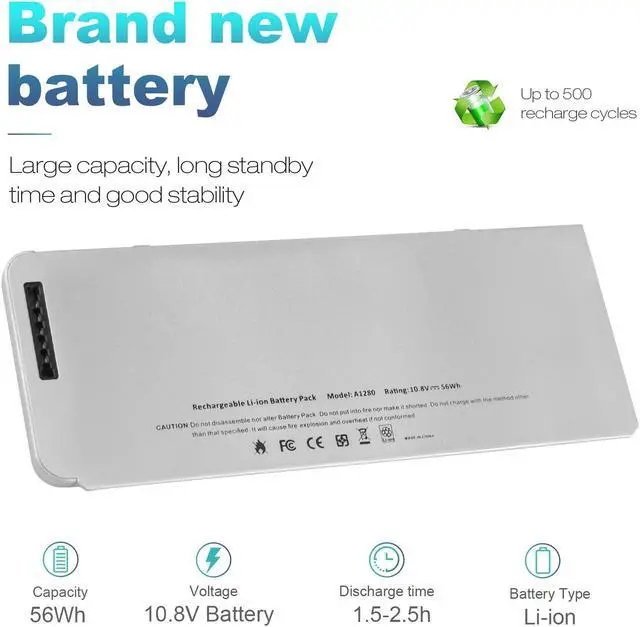 Alt view image 2 of 5 - Fancy Buying A1280 Laptop Battery for Apple A1280 A1278 (2008 Version) MacBook 13-Inch Series, Compabiel for MB771G/A MB467LL/A MB466LL/A