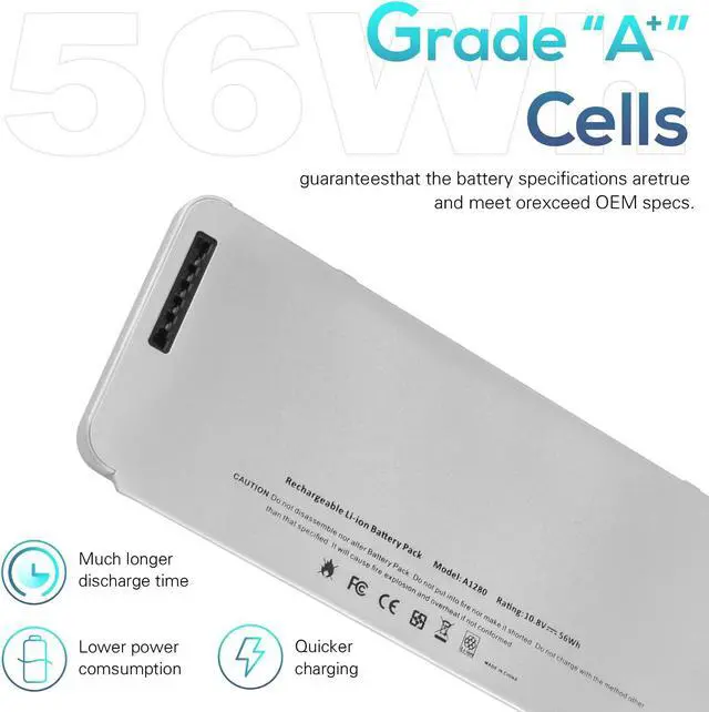 Alt view image 4 of 5 - Fancy Buying A1280 Laptop Battery for Apple A1280 A1278 (2008 Version) MacBook 13-Inch Series, Compabiel for MB771G/A MB467LL/A MB466LL/A
