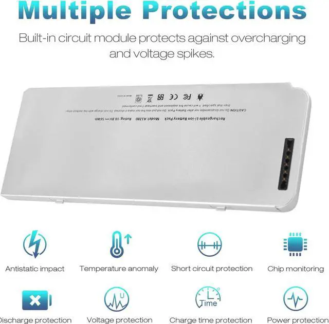 Alt view image 3 of 5 - Fancy Buying A1280 Laptop Battery for Apple A1280 A1278 (2008 Version) MacBook 13-Inch Series, Compabiel for MB771G/A MB467LL/A MB466LL/A