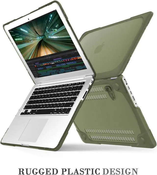Alt view image 4 of 5 - For Macbook Pro 15 Retina Case,StrongCase [Heavy Duty][Dual Layer] Hard Case Cover with Plastic Bumper for Apple Macbook Pro 15.4" with Retina Display (Compatible with A1398 2012-2015 Release) - Olive